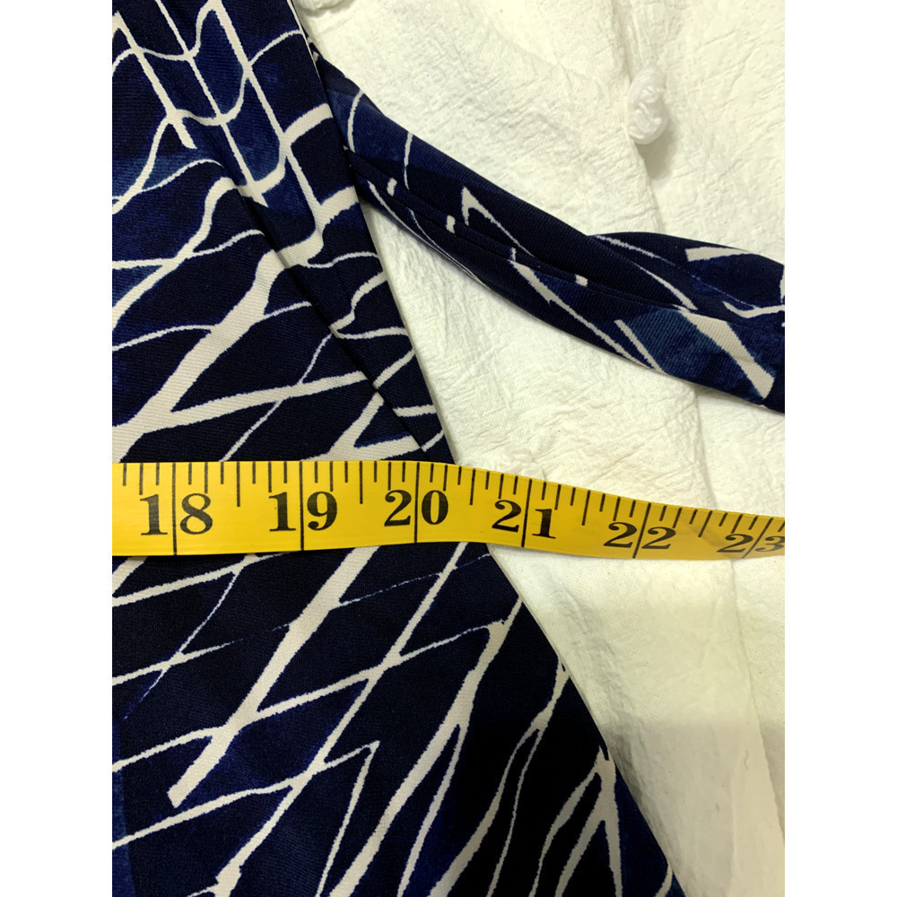 RALPH RL LAUREN NAVY BLUE JERSY STRIPED Abstract Fit N Flare DRESS SIZE 6 CAREER - Picture 8 of 10